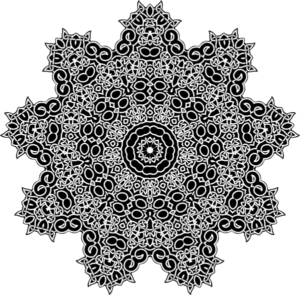 Free Tree Black And White Doily Textile Clipart Clipart Transparent Background