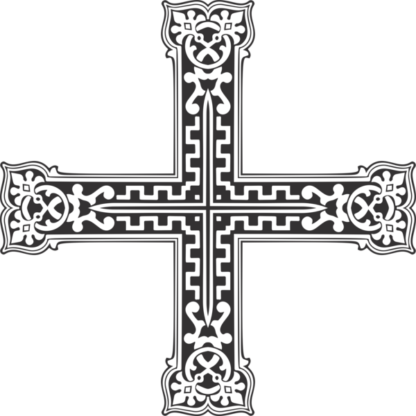 Free Cross Cross Black And White Line Clipart Clipart Transparent Background