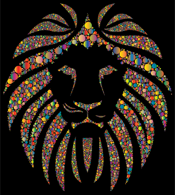 Free Lion Symmetry Circle Stained Glass Clipart Clipart Transparent Background