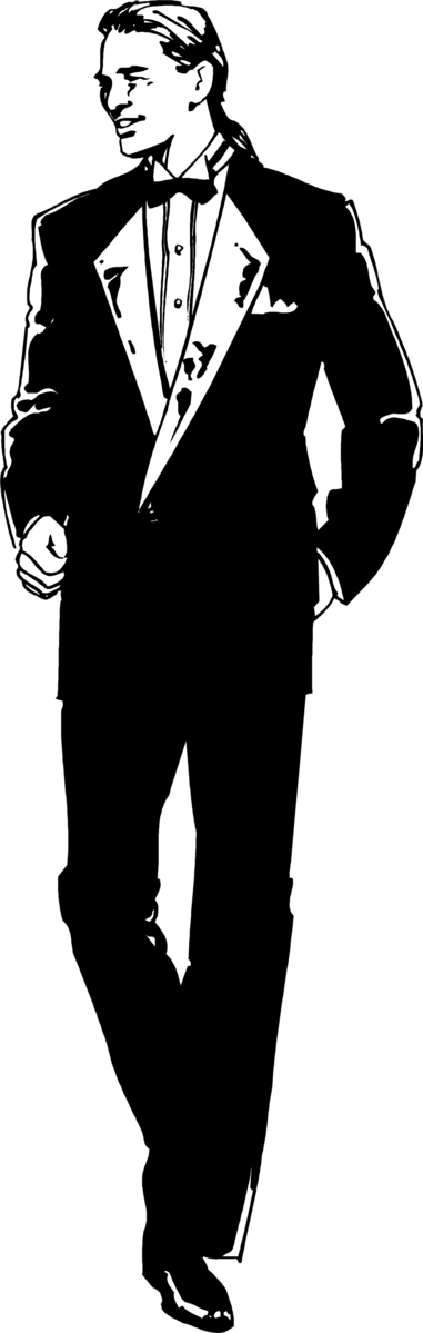 Free Tuxedo Man Black And White Standing Clipart Clipart Transparent Background