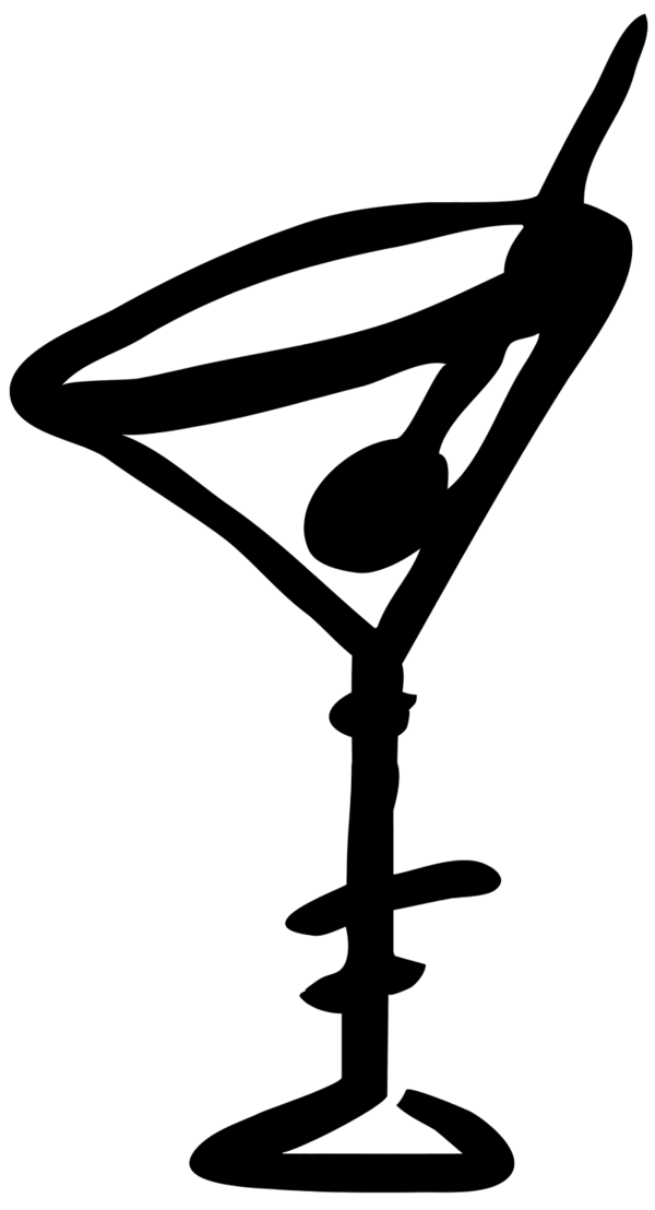 Free Cocktail Black And White Line Table Clipart Clipart Transparent Background