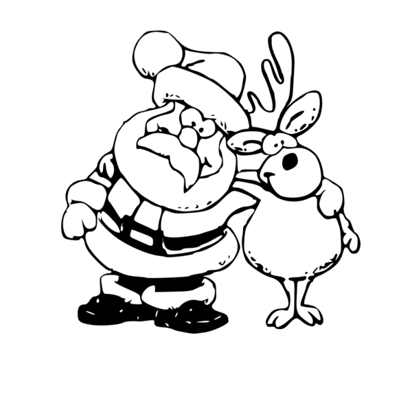 Free Christmas Black And White Line Art Cartoon Clipart Clipart Transparent Background
