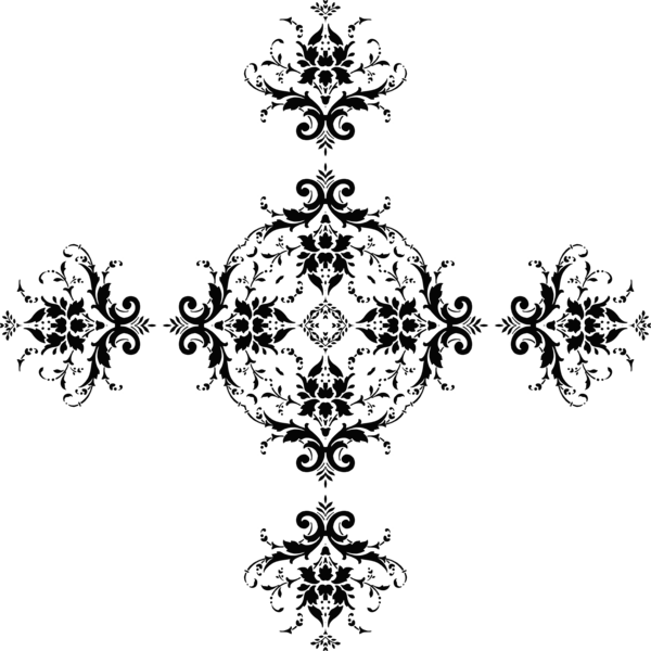 Free Cross Black And White Flower Symmetry Clipart Clipart Transparent Background