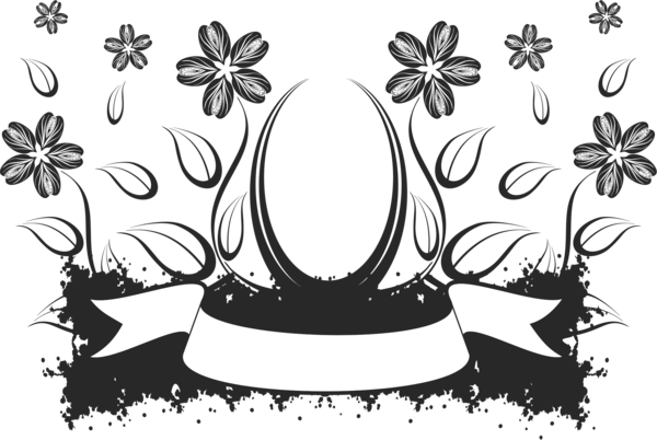 Free Tree Black And White Flower Flora Clipart Clipart Transparent Background