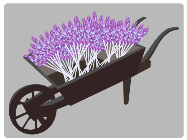 Free Garden Violet Plant Cart Clipart Clipart Transparent Background