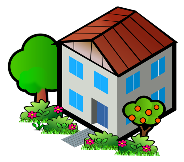 Free Grass House Home Line Clipart Clipart Transparent Background