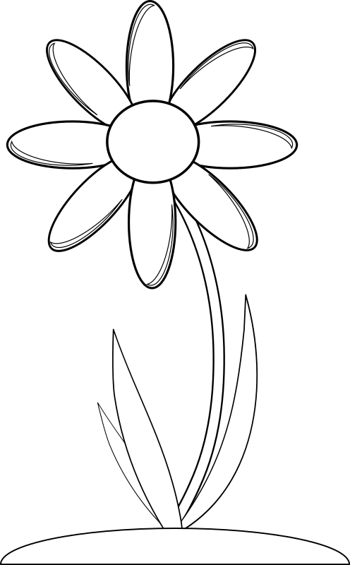 Free Tree Flower Black And White Line Art Clipart Clipart Transparent Background