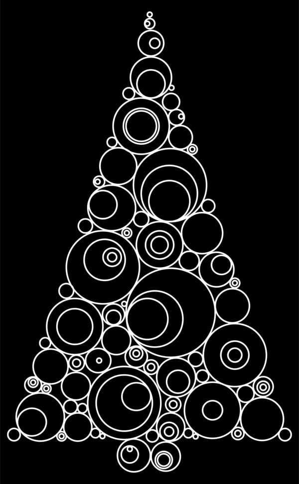 Free Christmas Christmas Tree Black And White Christmas Decoration Clipart Clipart Transparent Background