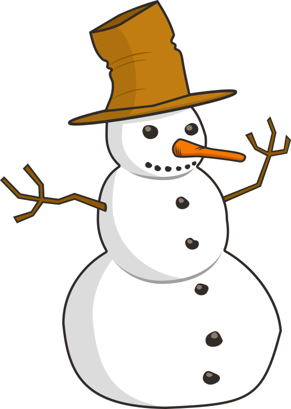 Free Winter Snowman Headgear Line Clipart Clipart Transparent Background