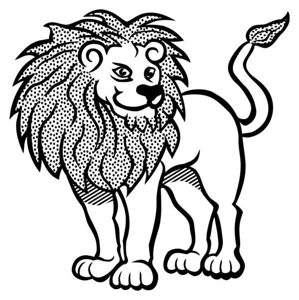 Free Lion Black And White Wildlife Line Art Clipart Clipart Transparent Background