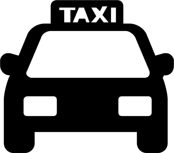 Free Taxi Black And White Line Area Clipart Clipart Transparent Background
