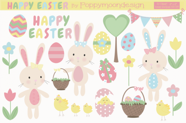 Free Rabbit Text Easter Rabbit Clipart Clipart Transparent Background