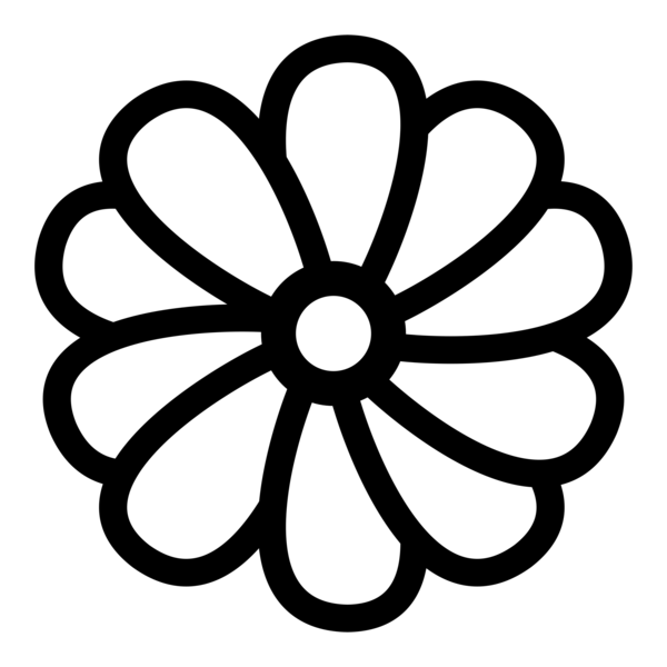 Free Child Black And White Rim Flower Clipart Clipart Transparent Background