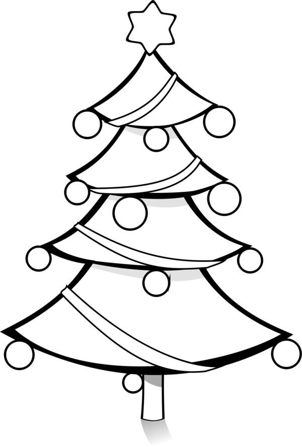Free Tree Christmas Tree Line Art Black And White Clipart Clipart Transparent Background
