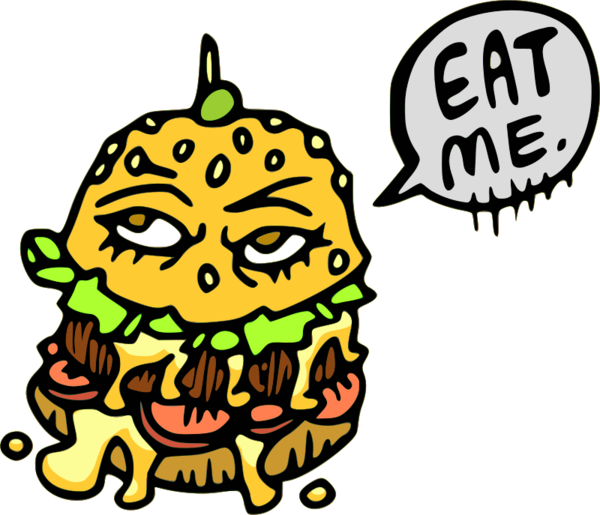 Free Hamburger Text Food Smile Clipart Clipart Transparent Background