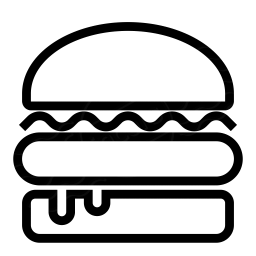Free Hamburger Black And White Line Clipart Clipart Transparent Background