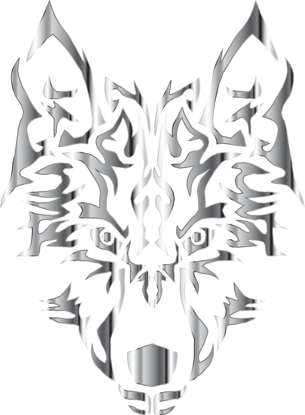 Free Wolf Black And White Head Line Clipart Clipart Transparent Background