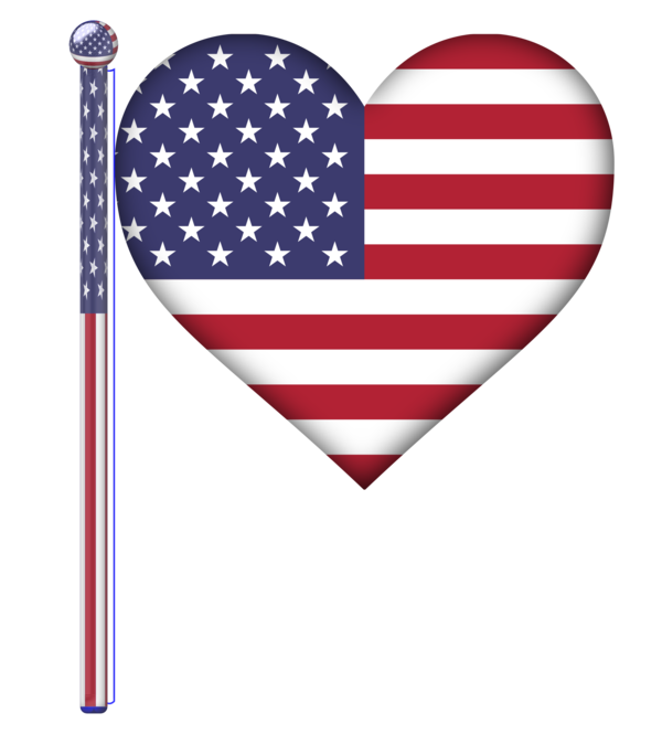 Free Flag Day Heart Line Flag Of The United States Clipart Clipart Transparent Background