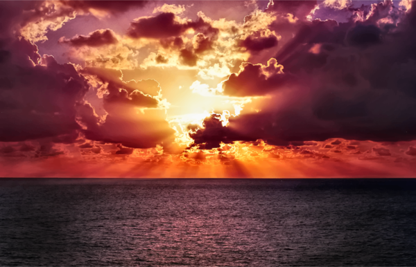 Free Ocean Sky Afterglow Horizon Clipart Clipart Transparent Background