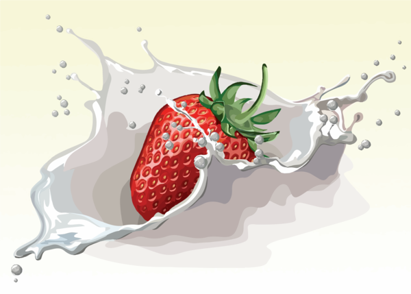 Free Milk Strawberry Strawberries Fruit Clipart Clipart Transparent Background