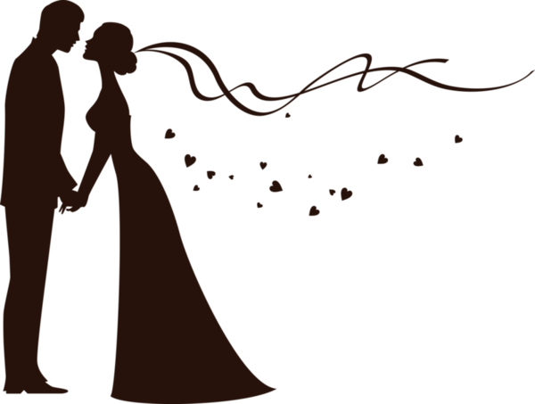 Free Wedding Woman Love Silhouette Clipart Clipart Transparent Background