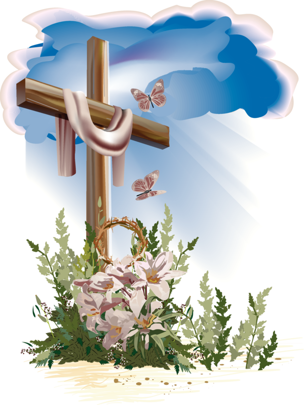 Free Easter Flower Cross Tree Clipart Clipart Transparent Background