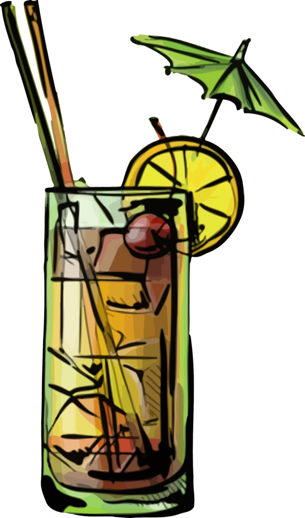 Free Cocktail Line Plant Clipart Clipart Transparent Background