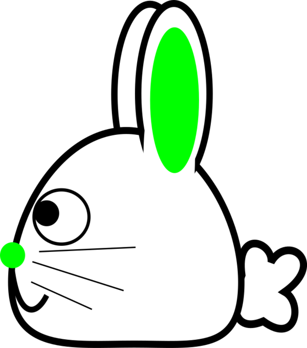 Free Rabbit Facial Expression Leaf Black And White Clipart Clipart Transparent Background