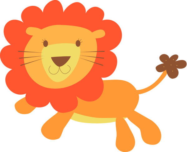 Free Lion Flower Cartoon Lion Clipart Clipart Transparent Background
