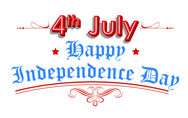 Free Fourth Of July Text Logo Line Clipart Clipart Transparent Background