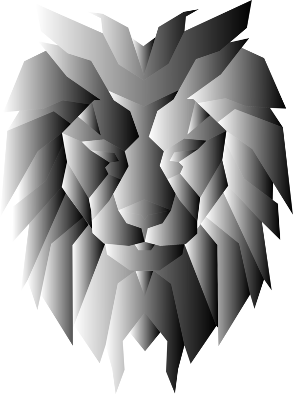 Free Lion Black And White Symmetry Clipart Clipart Transparent Background