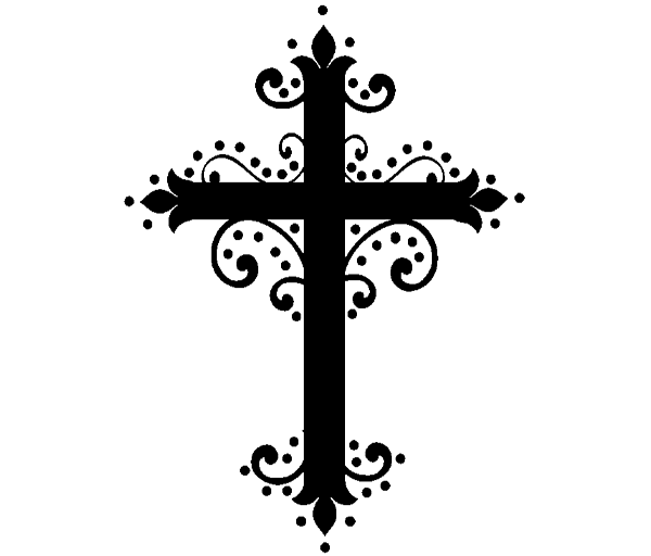 Free Church Cross Black And White Line Clipart Clipart Transparent Background