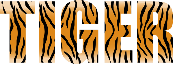 Free Tiger Text Tiger Line Clipart Clipart Transparent Background