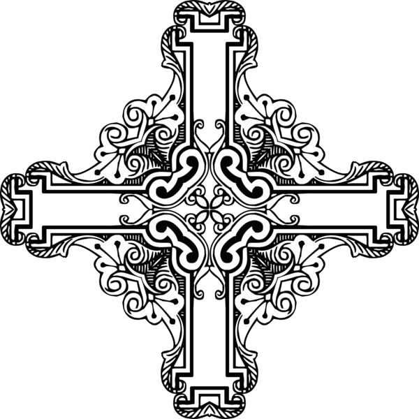 Free Church Cross Black And White Symmetry Clipart Clipart Transparent Background