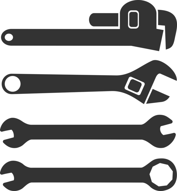 Free Plumber Line Wrench Black And White Clipart Clipart Transparent Background