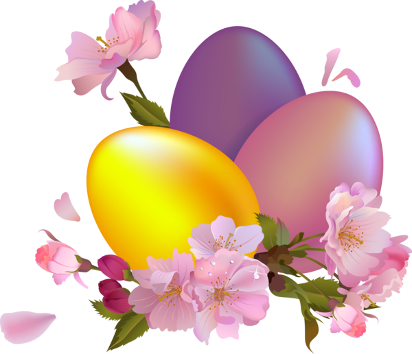 Free Easter Flower Blossom Easter Egg Clipart Clipart Transparent Background
