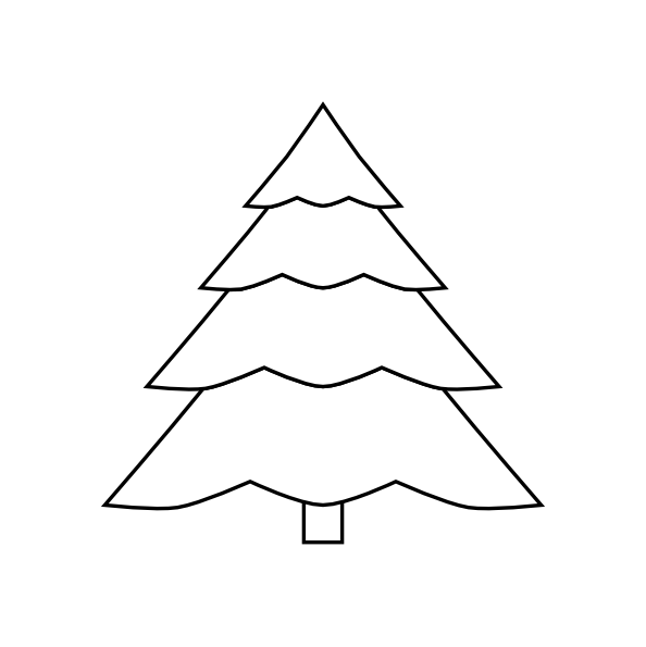 Free Family Christmas Tree Black And White Tree Clipart Clipart Transparent Background