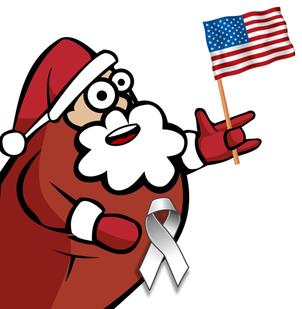 Free Flag Day Santa Claus Line Christmas Clipart Clipart Transparent Background