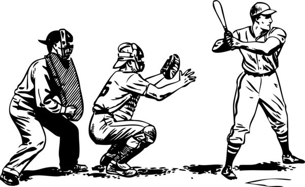 Free Baseball Cartoon Black And White Male Clipart Clipart Transparent Background