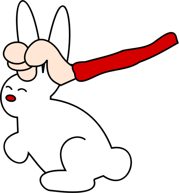 Free Rabbit Black And White Rabbit Hand Clipart Clipart Transparent Background