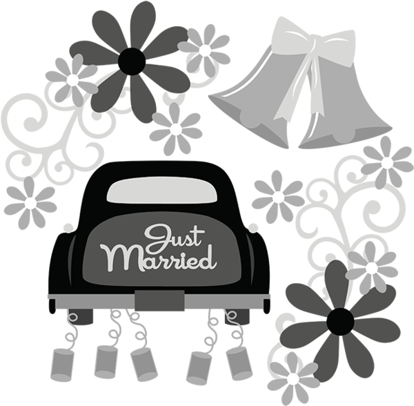 Free Wedding Black And White Label Clipart Clipart Transparent Background