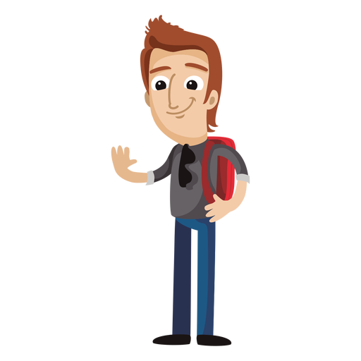 Free Student Cartoon Male Standing Clipart Clipart Transparent Background
