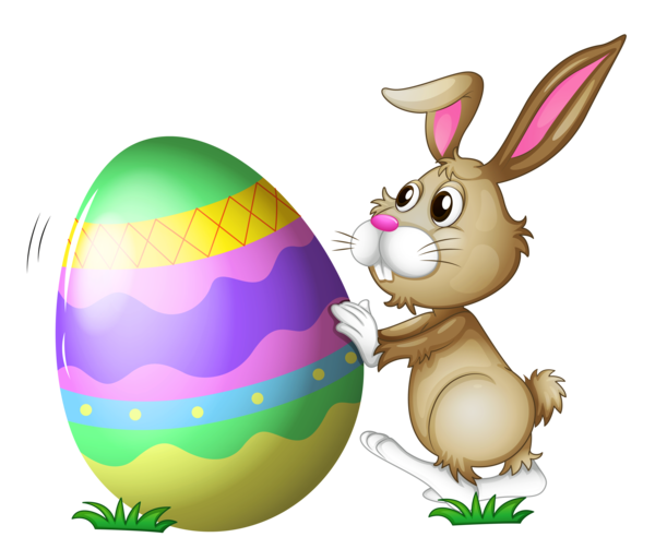 Free Rabbit Easter Egg Easter Rabbit Clipart Clipart Transparent Background