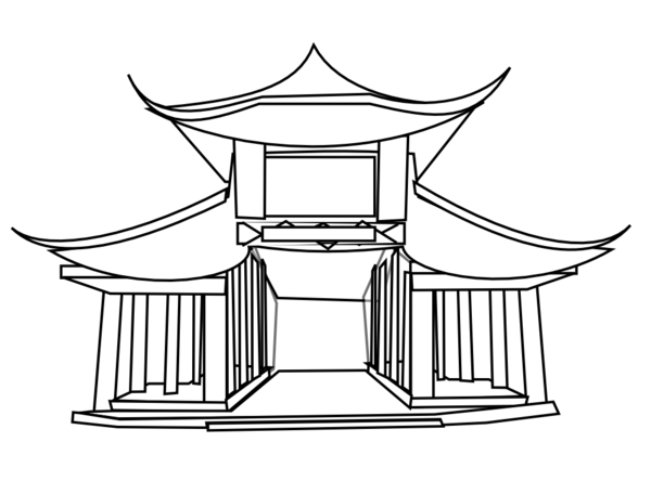 Free Buddhist Line Art Black And White Structure Clipart Clipart Transparent Background