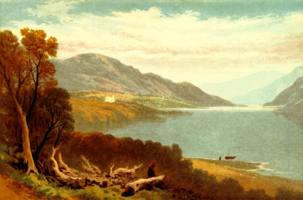 Free Landscape Nature Painting Highland Clipart Clipart Transparent Background