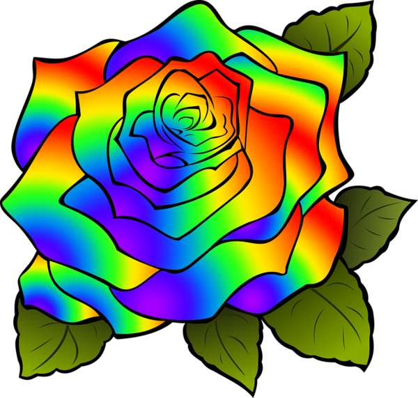 Free Rose Flower Rainbow Rose Rose Family Clipart Clipart Transparent Background