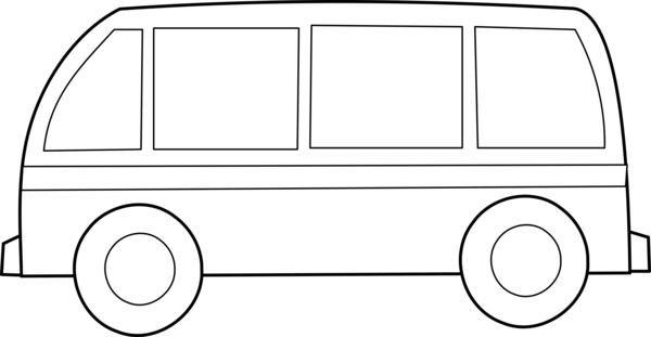 Free School Car Black And White Line Art Clipart Clipart Transparent Background