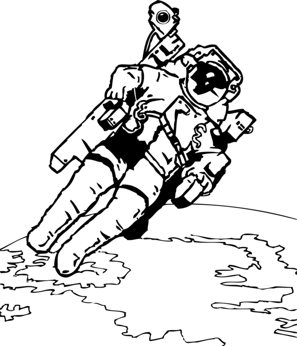 Free Astronaut Black And White Line Art Hand Clipart Clipart Transparent Background