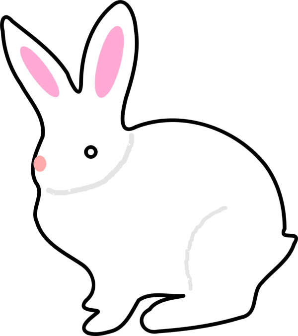 Free Rabbit Rabbit Black And White Line Art Clipart Clipart Transparent Background