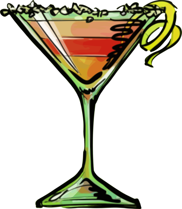 Free Cocktail Martini Glass Line Martini Clipart Clipart Transparent Background